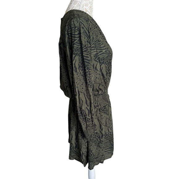 Rails Zana Dress in Olive Mixed Animal Stripe size XL X-Large - Picture 4 of 10